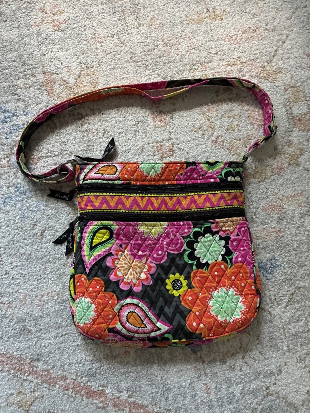 Vera Bradley Ziggy Zinnia Hipster Crossbody-Vibrant Summer Floral